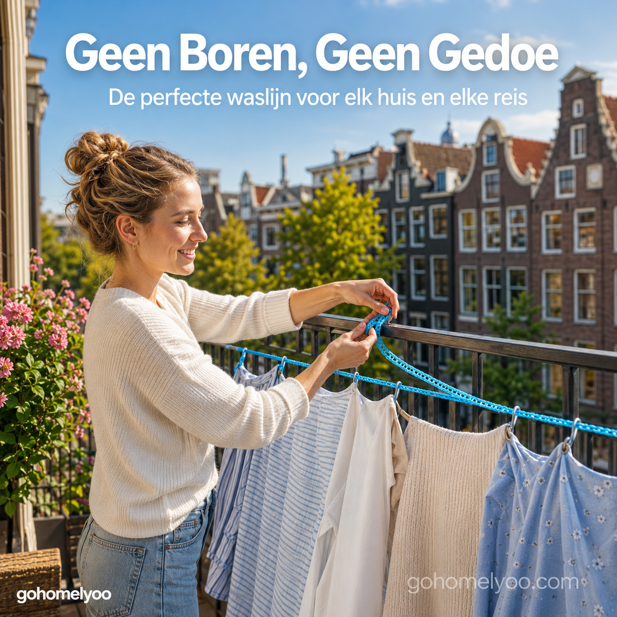 🏠✨Draagbare Waslijn – Geen Boren, Snel Opgehangen & Overal Te Gebruiken 👕