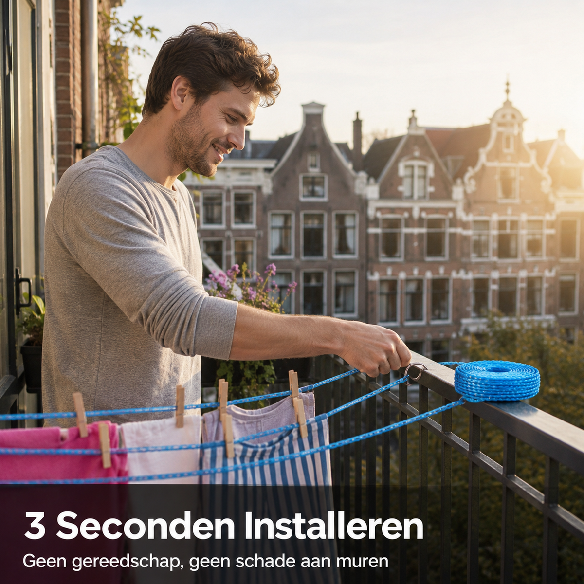 🏠✨Draagbare Waslijn – Geen Boren, Snel Opgehangen & Overal Te Gebruiken 👕