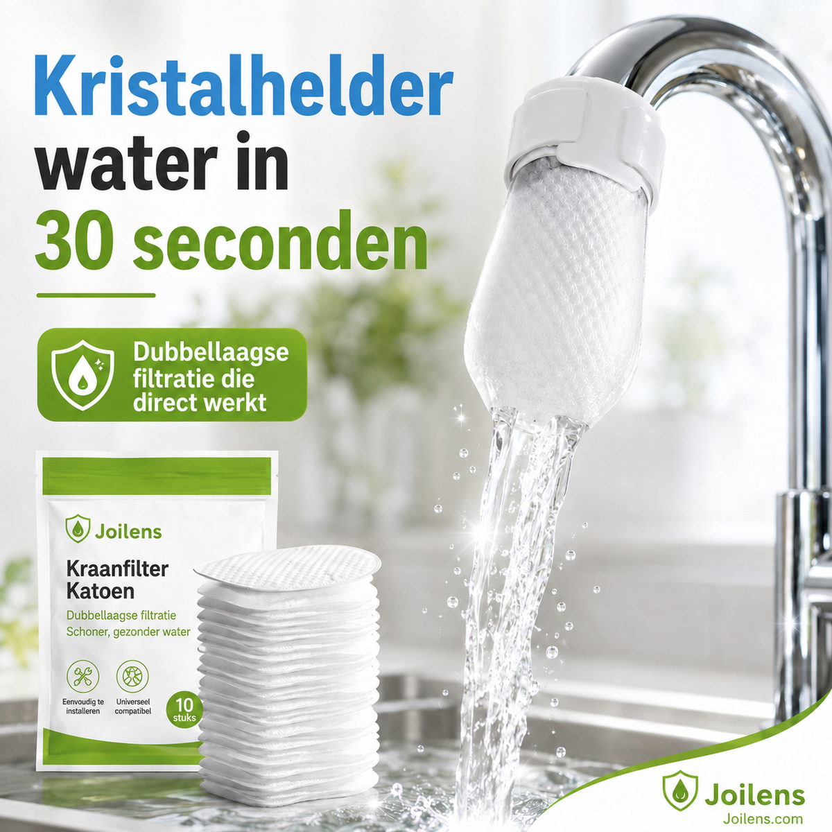 🥳2026 HOT SALE🥳💞50.000+ VERKOCHT! 🚰💧 50% KORTING! Anti‑spatsch keukenkraan katoenfilter – meerlaags PP‑katoen verwijdert roest, sediment en onzuiverheden. Bescherm uw kraanwater – schoner, veiliger en een betere smaak! 🛡️✨
