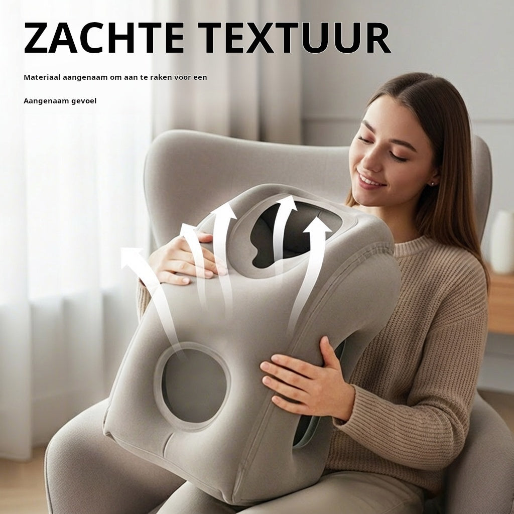 🔥50% KORTING🌬️✈️😴 Draagbaar, opblaasbaar, ergonomisch reiskussen: geniet altijd en overal van een comfortabele nachtrust 🧳💤✨
