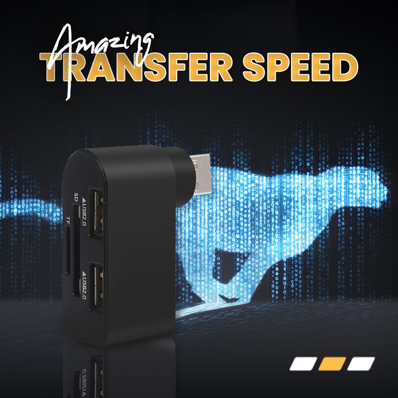 Draagbare USB-hub met 180 graden draaibaarheid