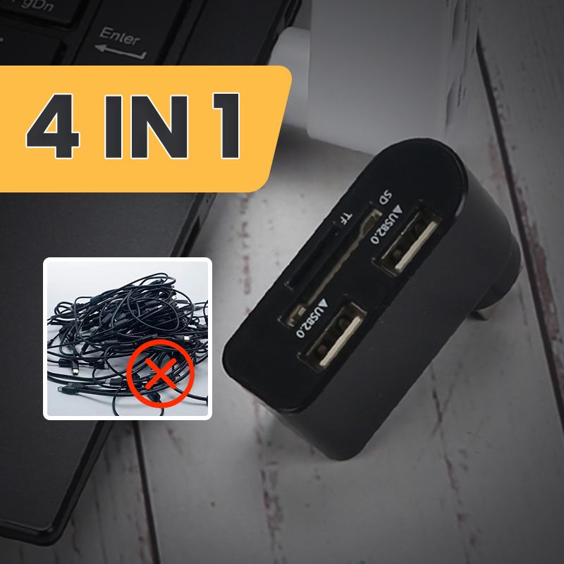 Draagbare USB-hub met 180 graden draaibaarheid