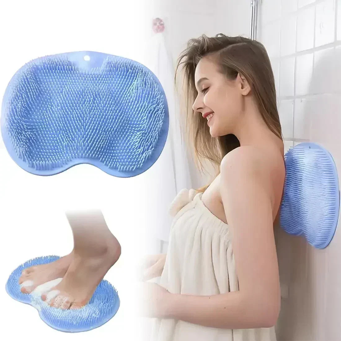 🚿🦶 Koop 2, krijg 1 gratis! Nooit meer een onbereikbare rug of ruwe voeten! Deze douche scrubber met massagepad reinigt je rug én voeten diep – antislip, ergonomisch en klaar voor elke douche. 50% KORTING!