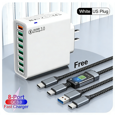 📢📢 50% KORTING !! ⏰ 8-poorts USB-snellader voor mobiele telefoons