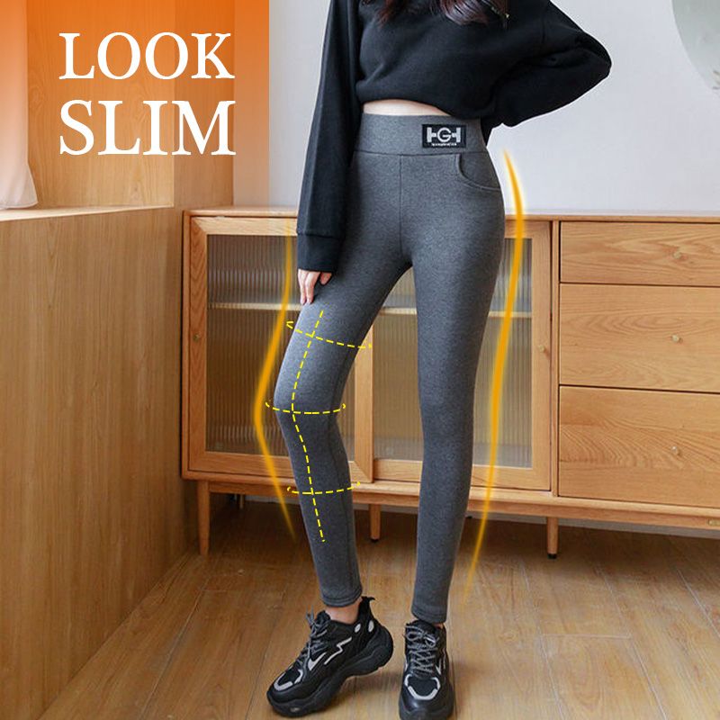 Modieuze thermische kasjmier slim-broek voor dames