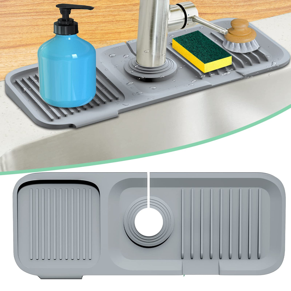🎁 Sinterklaasactie: 50% korting💧 Op maat te knippen, verstelbare siliconen kraanspatmat met automatische afvoer en sneldrogende drukopvang – voorkomt watervlekken rond keuken- en badkamerwasbakken.