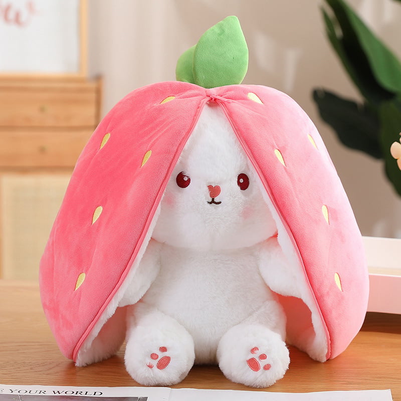 🍓 Hot Sale 50% UIT🍓Paasdag Aardbeienkonijn getransformeerd in Klein Konijn🎀 Fruitpop Pluche Speelgoed🐰