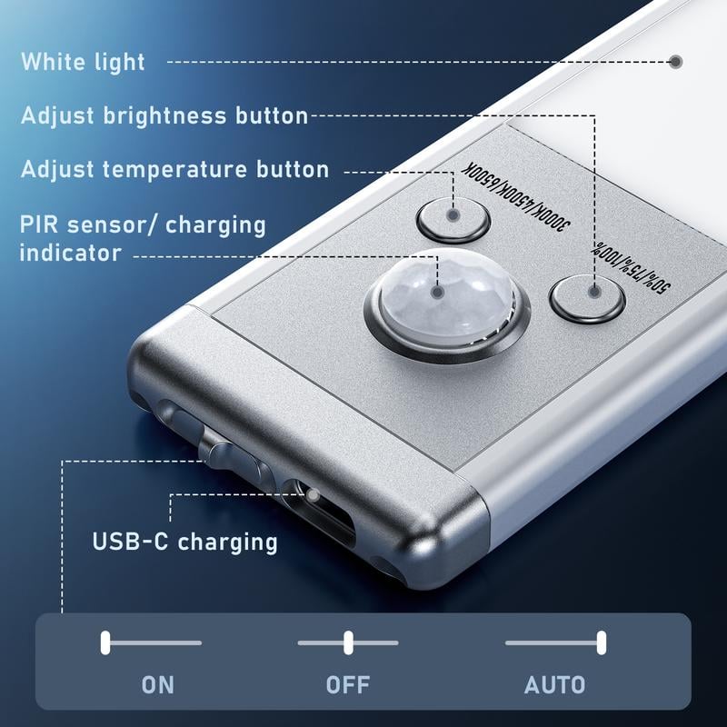 🏆 Hot Sale!50% KORTING 🔥 3-Kleuren LED Sensor Lampjes – Magnetisch & Oplaadbaar