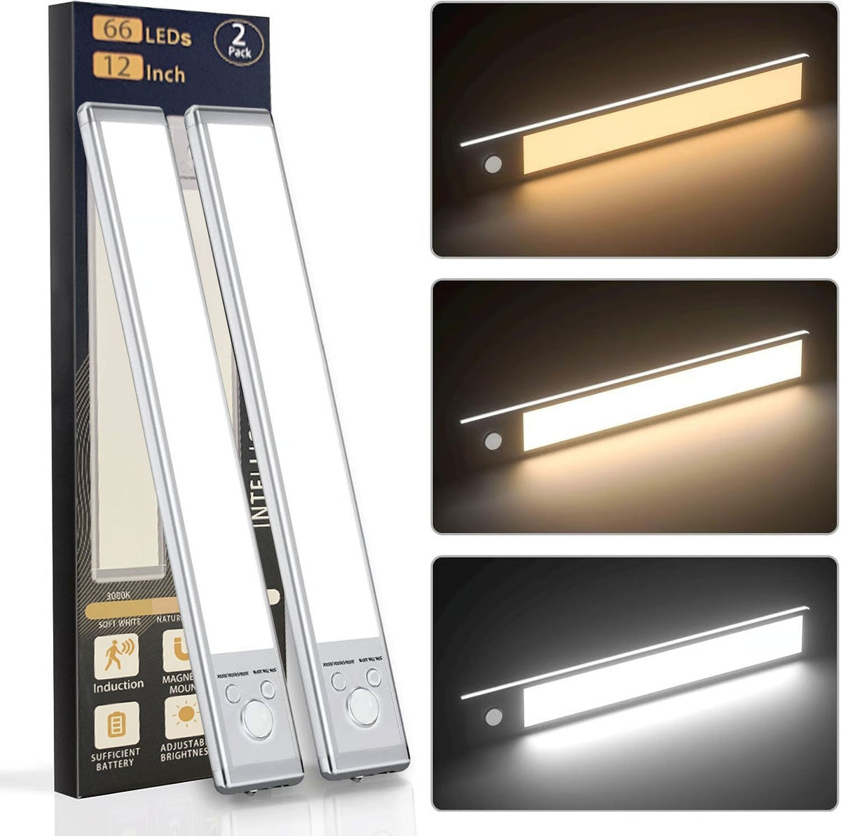 🏆 Hot Sale!50% KORTING 🔥 3-Kleuren LED Sensor Lampjes – Magnetisch & Oplaadbaar