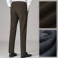 Heren thermische corduroy casual broek met pluche voering