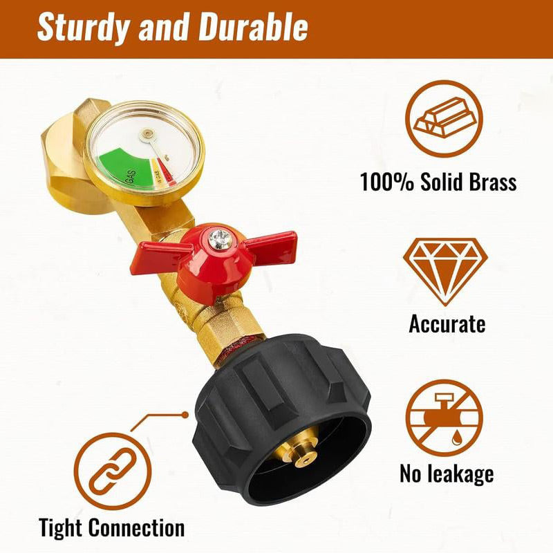 Propane Refill Elbow Adapter with Gauge💥FREE SHIPPING