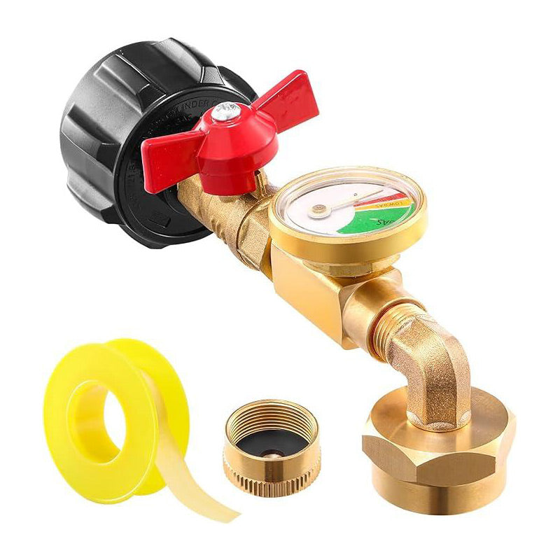 Propane Refill Elbow Adapter with Gauge💥FREE SHIPPING