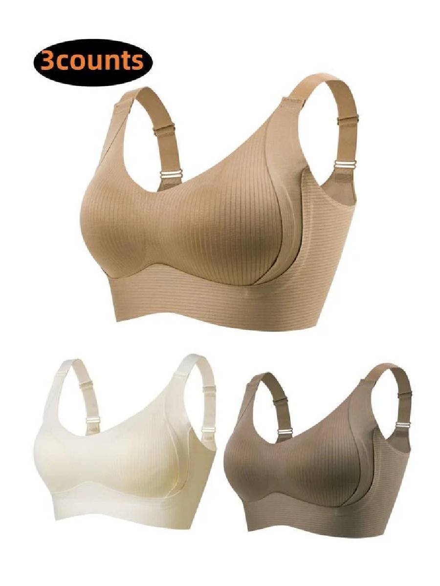 【1+1 gratis】💖Fijn naadloos gestreepte bh – met W-vormige ondersteuning, comfort en stijl in één.