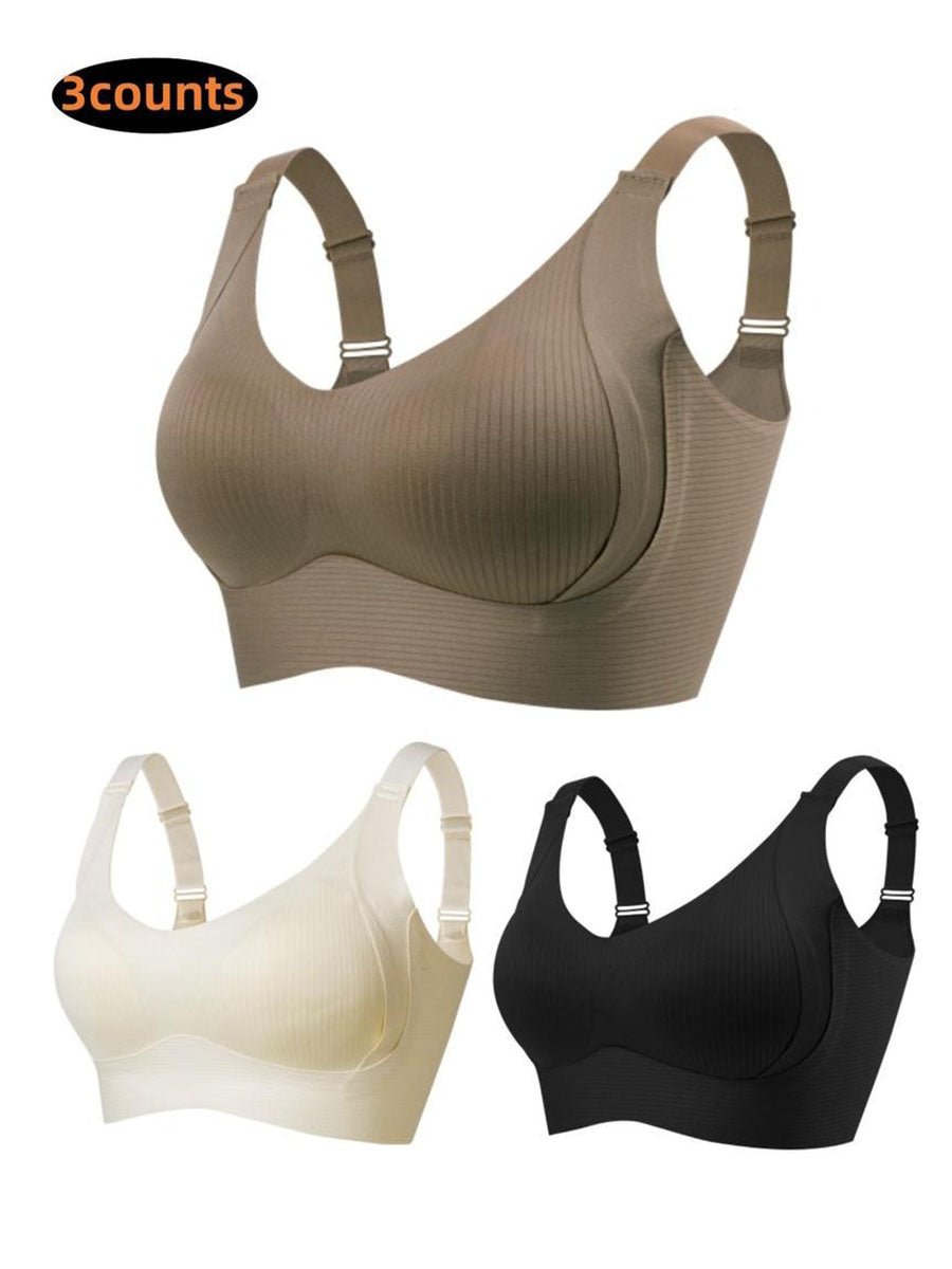 【1+1 gratis】💖Fijn naadloos gestreepte bh – met W-vormige ondersteuning, comfort en stijl in één.