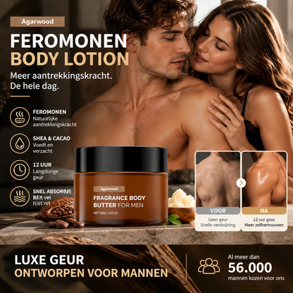 🧴 50% korting! Feromoon body butter voor mannen – 12 uur geur, shea- & cacaoboter, niet-vet & geur + hydratatie in één. 56.000+ mannen kozen dit! ✨💪