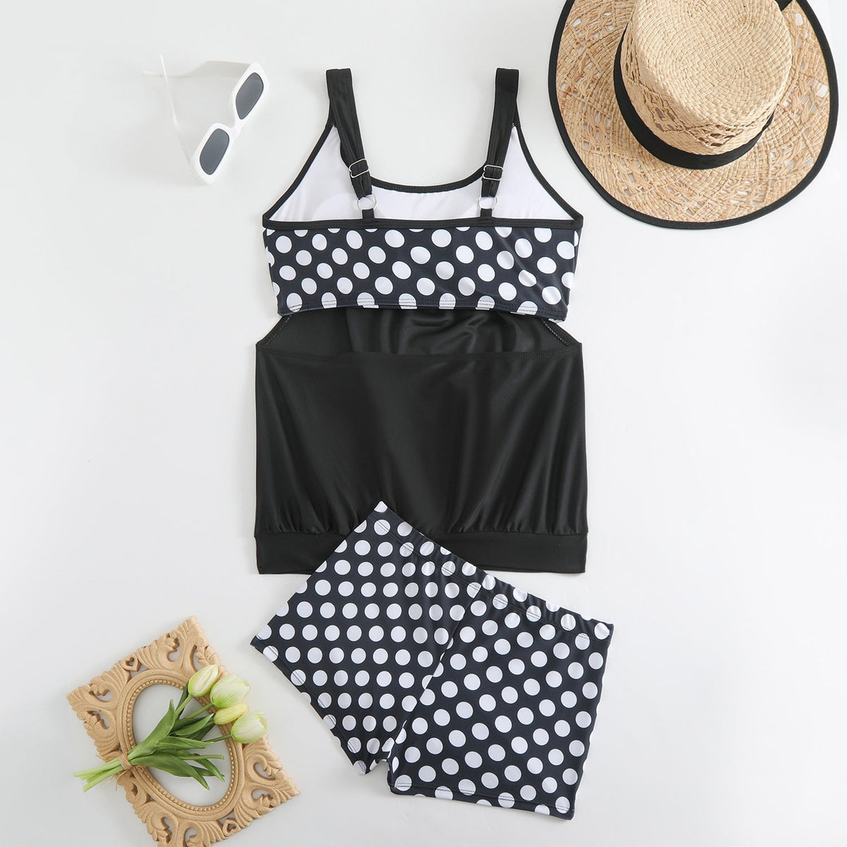 Dames Tweedelig Polkadot Zwempak