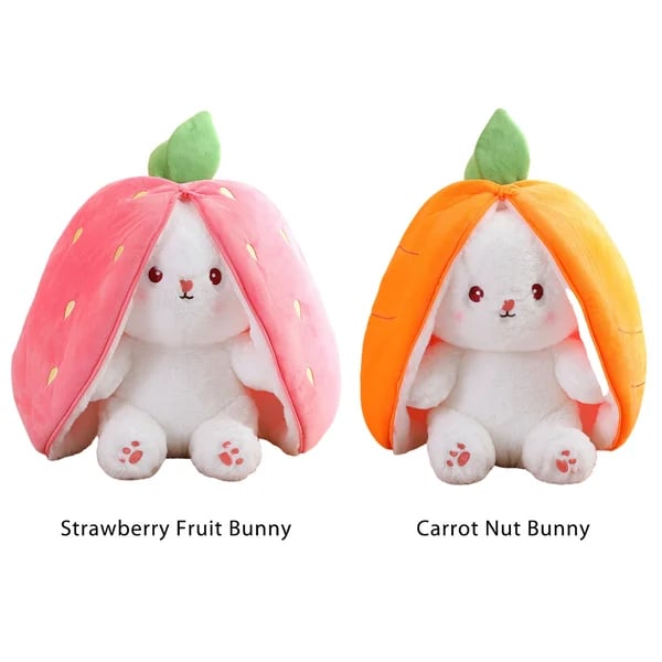 🍓 Hot Sale 50% UIT🍓Paasdag Aardbeienkonijn getransformeerd in Klein Konijn🎀 Fruitpop Pluche Speelgoed🐰