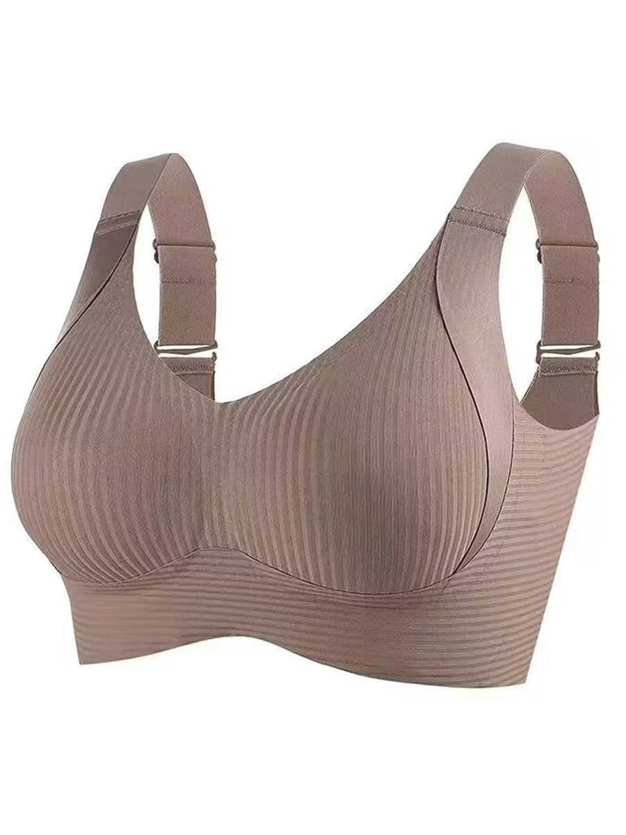 【1+1 gratis】💖Fijn naadloos gestreepte bh – met W-vormige ondersteuning, comfort en stijl in één.