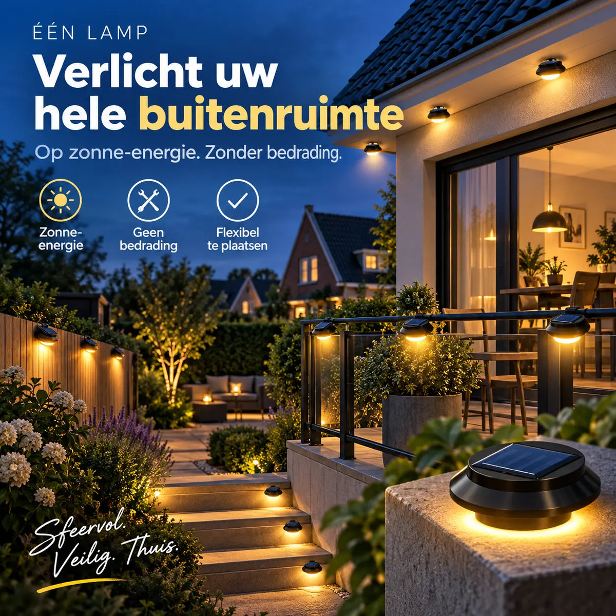 🌞 2+1 GRATIS! Draadloze zonne-dakgootlampen – licht zonder stroomkosten
