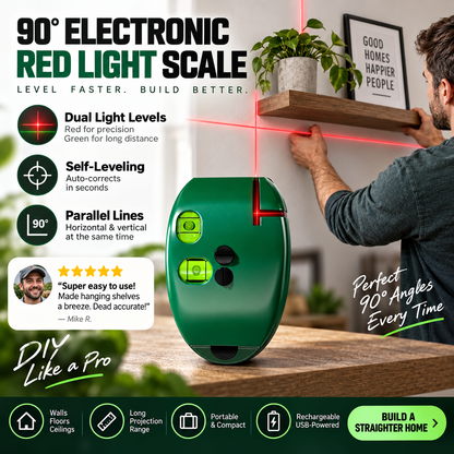 🛠️💡 50% KORTING! Stop met het scheef ophangen van je planken! Deze 90-graden laserwaterpas met infrarood projecteert een perfecte rechte hoek op elke muur, elke tegel, elk project