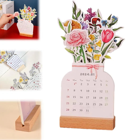 2024 Bloeiende bloemen bureaukalender