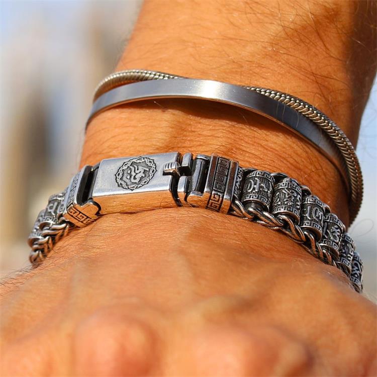 💎 50% KORTING! 💎 Tibetaans gebedswielarmband – 925 sterling zilver, gelukshanger & Valentijnsdagcadeau