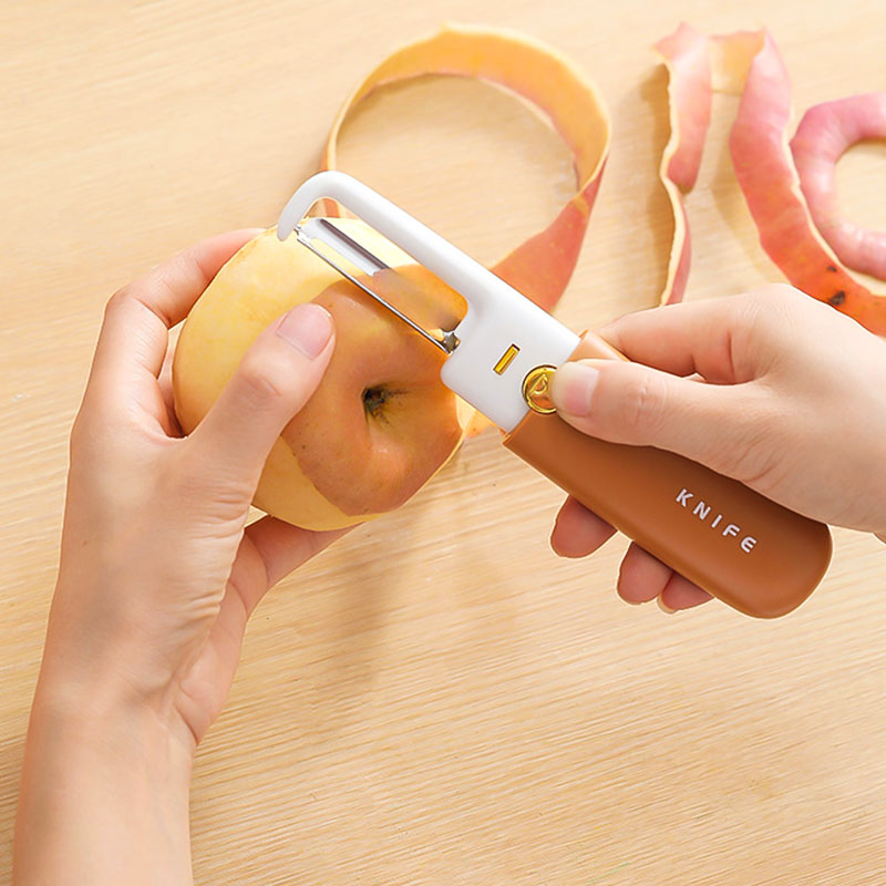 Keuken benodigdheden-Draagbare kleine 2-in-1 fruitmes en dunschiller
