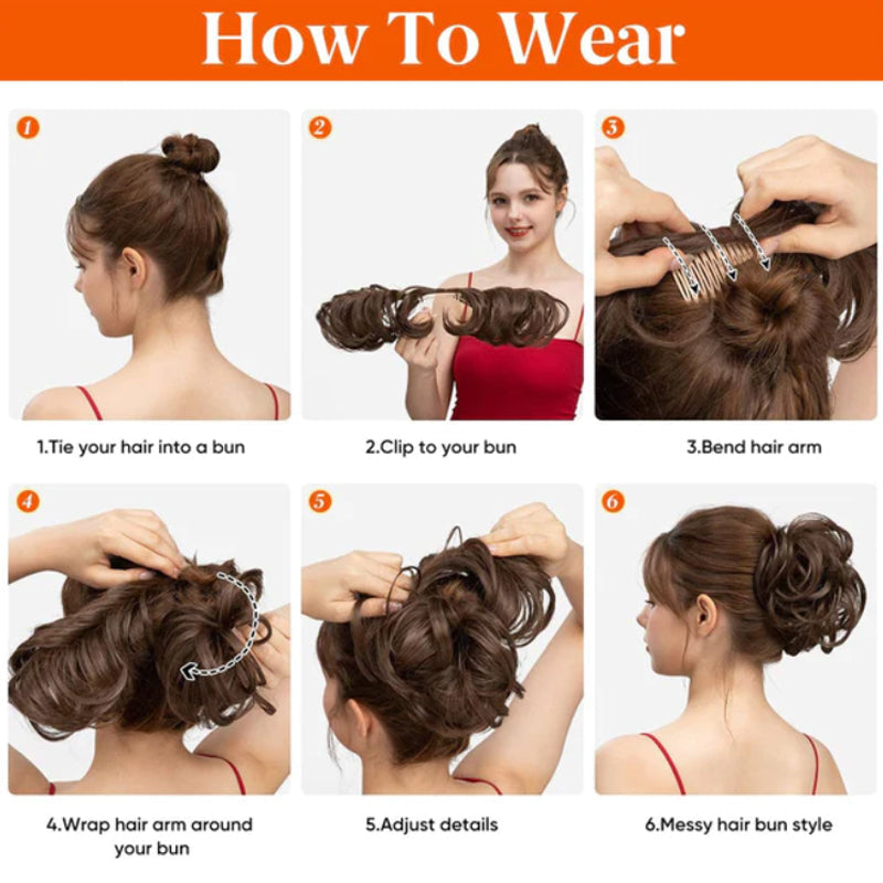 🔥50% OFF🔥Messy Side Comb Clip In Bun Hair Accessory