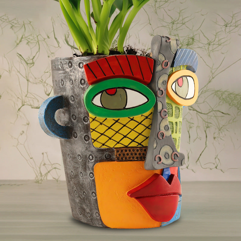 Unieke Abstracte Schoonheid Gezicht Bloempot