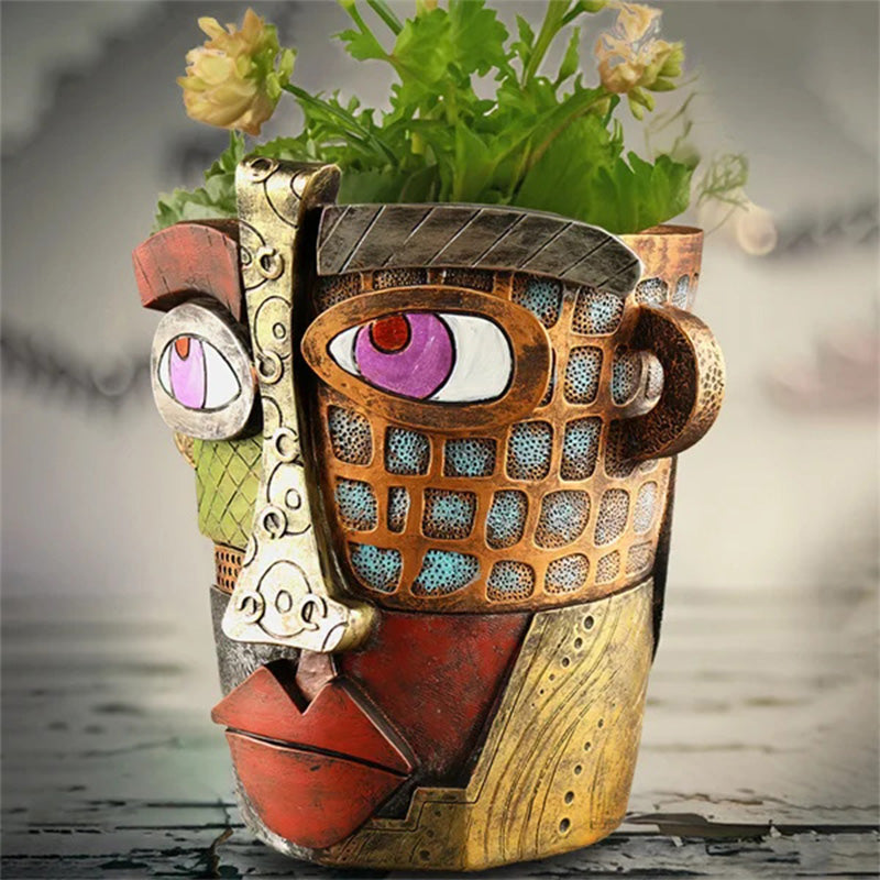 Unieke Abstracte Schoonheid Gezicht Bloempot