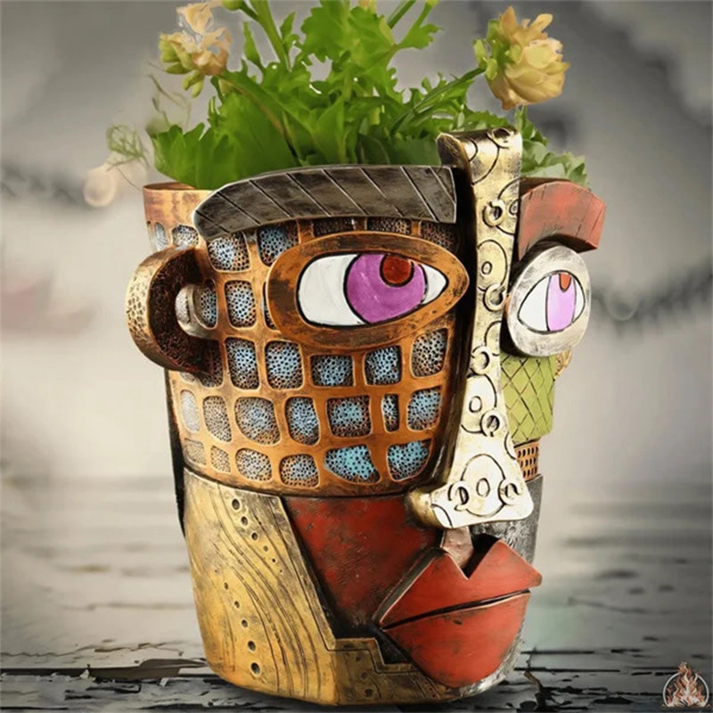 Unieke Abstracte Schoonheid Gezicht Bloempot