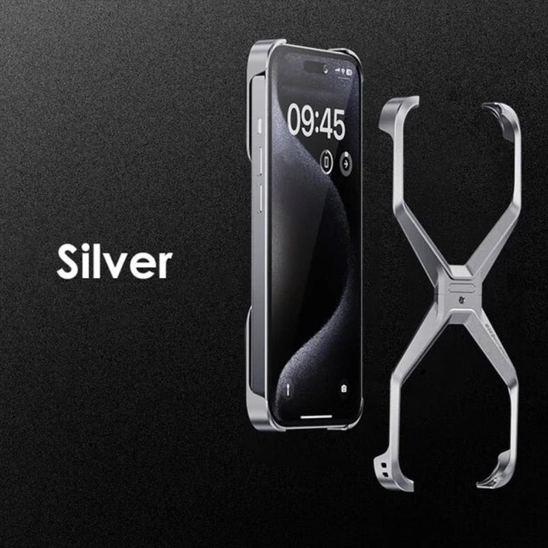 Luxe aluminiumlegering frameless hol telefoon geval voor iPhone