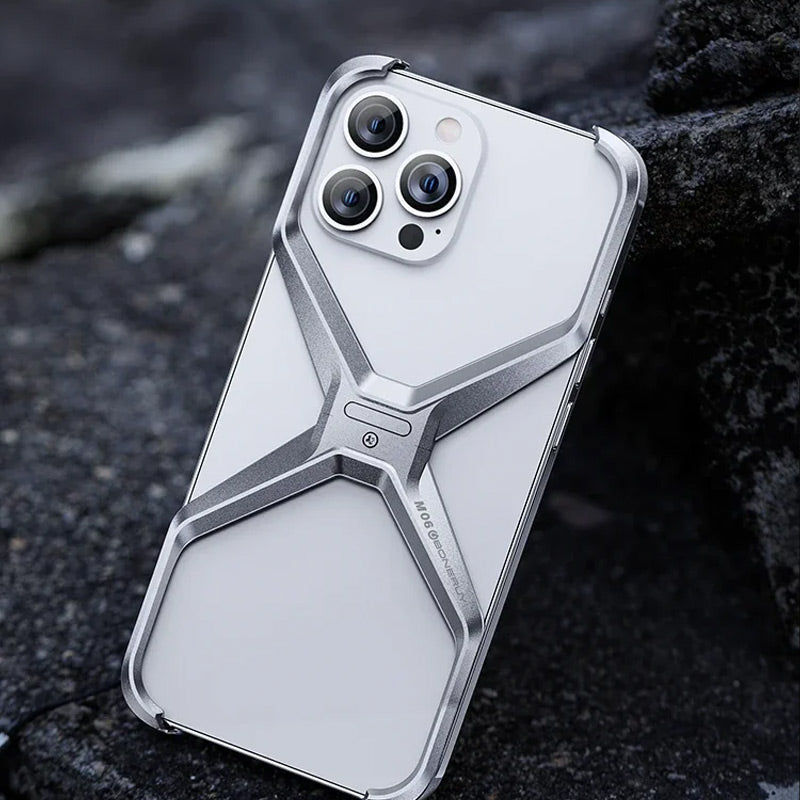 Luxe aluminiumlegering frameless hol telefoon geval voor iPhone