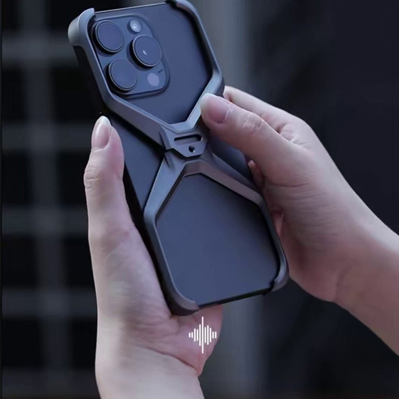 Luxe aluminiumlegering frameless hol telefoon geval voor iPhone
