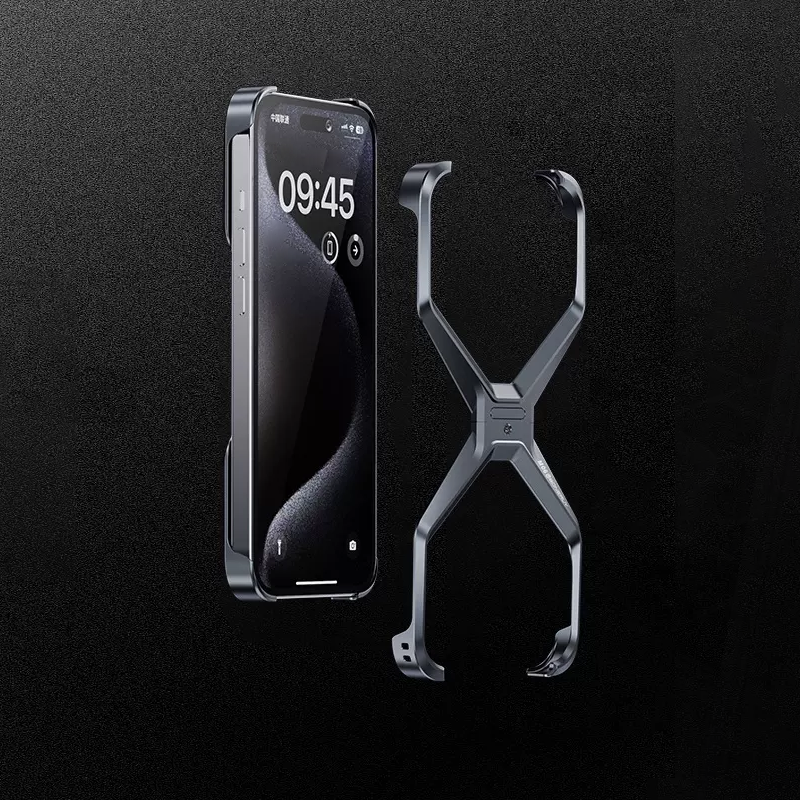 Luxe aluminiumlegering frameless hol telefoon geval voor iPhone