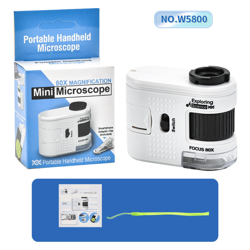 80X Zakmicroscoop met Telefoonclip