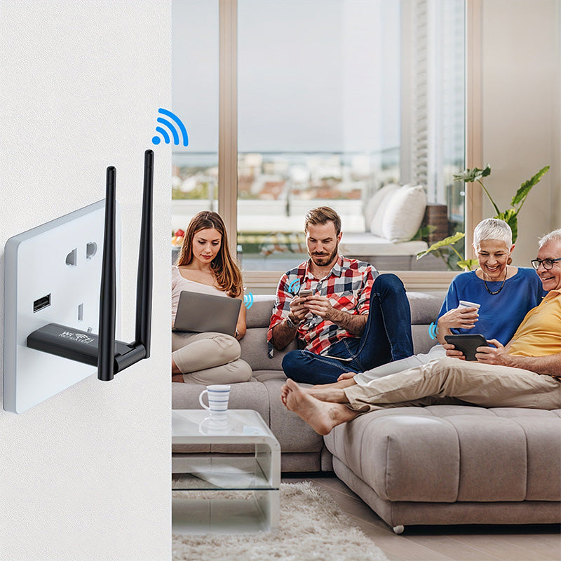 📶 KOOP 2 EN KRIJG 1 GRATIS! ✨ USB WiFi-versterker - Dubbele antennetechnologie voor verbeterde netwerkdekking thuis/op kantoor met eenvoudige installatie 🏠🚀