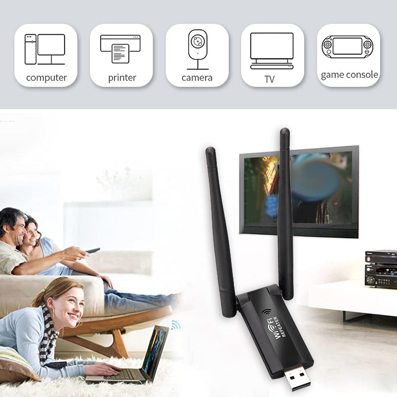 📶 KOOP 2 EN KRIJG 1 GRATIS! ✨ USB WiFi-versterker - Dubbele antennetechnologie voor verbeterde netwerkdekking thuis/op kantoor met eenvoudige installatie 🏠🚀