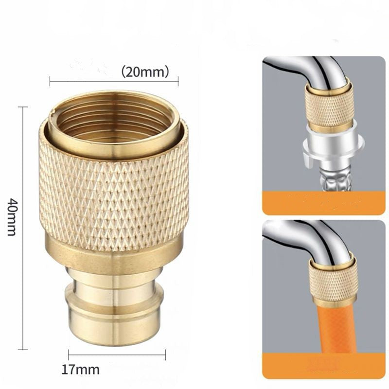 Koperen Waterleidingadapter & Mondstuk Voor Hogedrukwaterslang