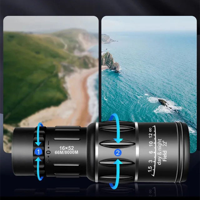 16X52 Professional High-power High-definition Low-light Night Vision Monocular Telescope
