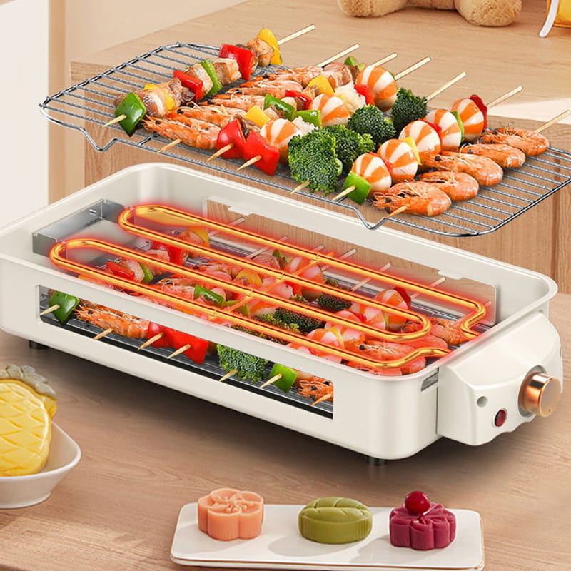 Grote capaciteit afneembare multifunctionele rookloze elektrische grill