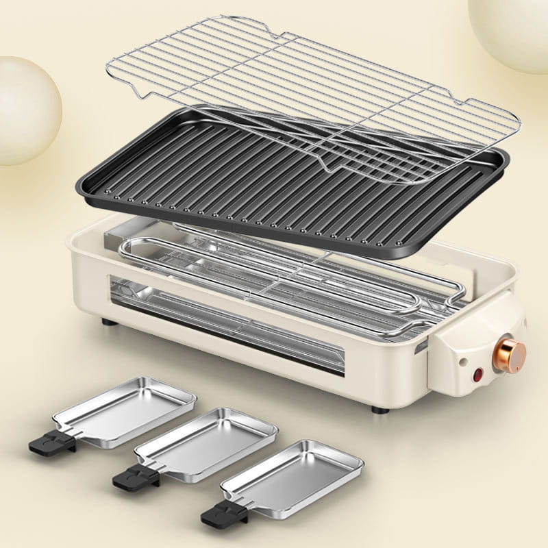 Grote capaciteit afneembare multifunctionele rookloze elektrische grill