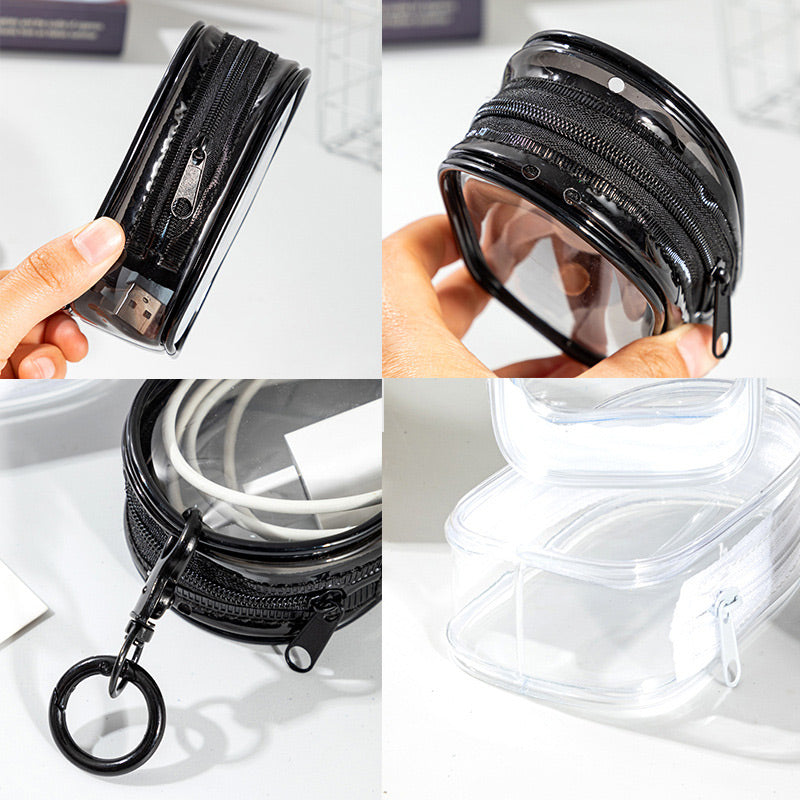 ✨🔍 50% KORTING! Klein maar onmisbaar: deze doorzichtige opbergtas beschermt je opladers tegen water, stof en verlies. Perfect voor onderweg!