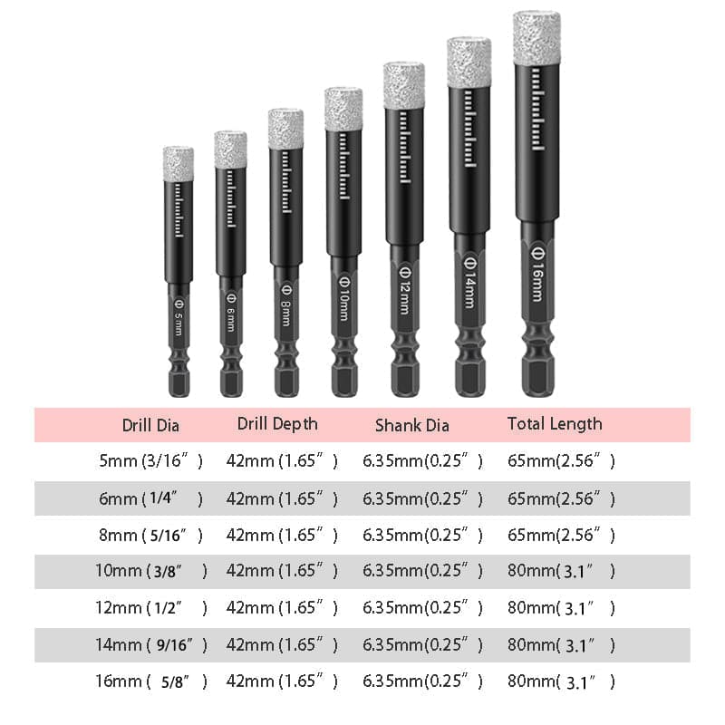 🔥Uitverkoop 50% korting🔥Hexuitdraaischachtboren voor marmer/tegel/steen[Volledige reeks]🛠️