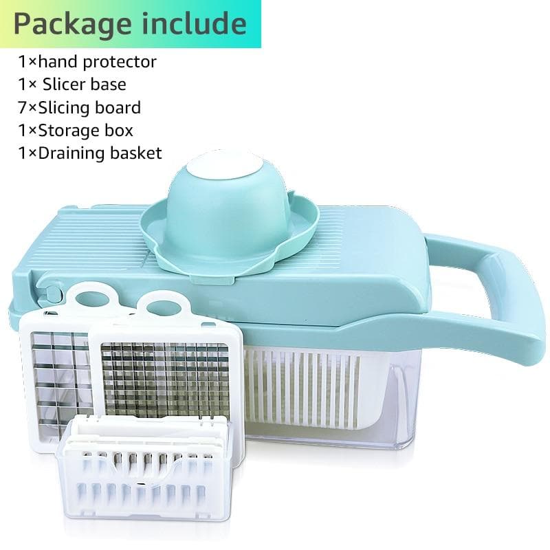 🌷  | 15-delige Multifunctionele Groentesnijder Set – Supersnel Snijden, Rasp & Hakwerk zonder Gedoe | Veilig & Vaatwasmachinebestendig