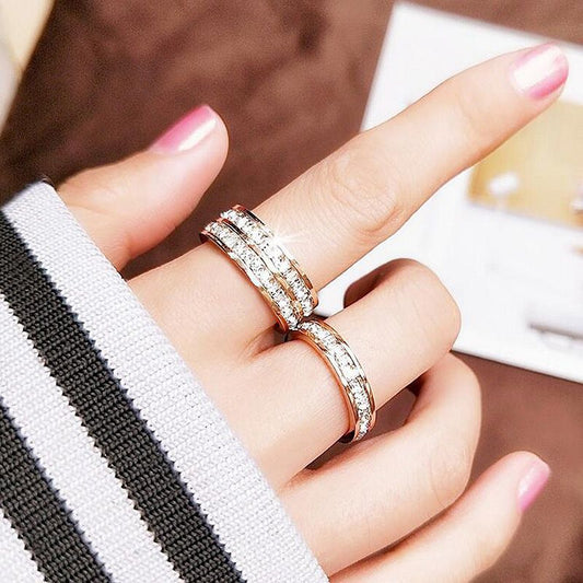 Lichte Luxe Niche Ring van Titaniumstaal met Zirkoon