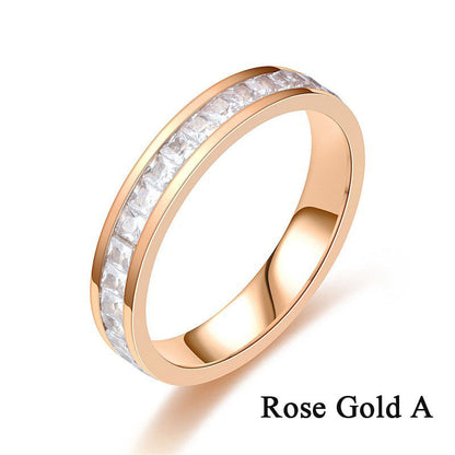 Lichte Luxe Niche Ring van Titaniumstaal met Zirkoon