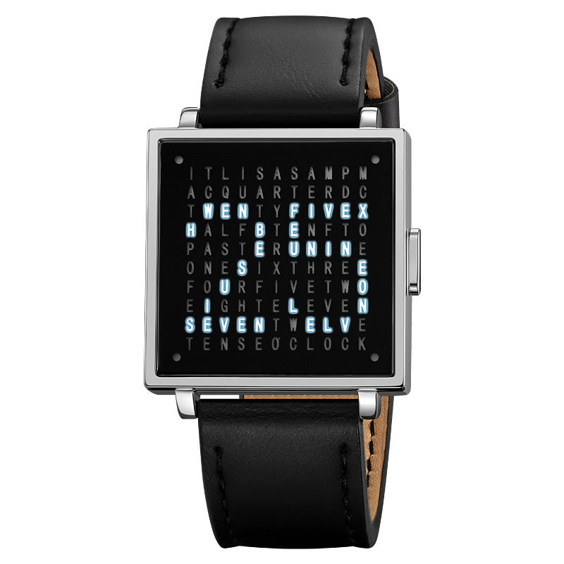Waterdicht vierkant elektronisch herenhorloge met stalen band