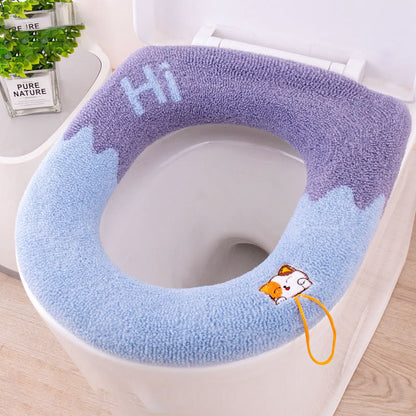 Wasbare Universele Zachte Warme Gebreide Toiletbrilhoes met Handvat