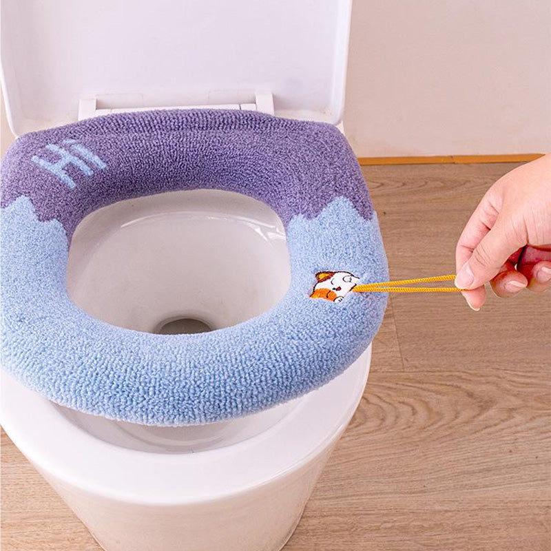 Wasbare Universele Zachte Warme Gebreide Toiletbrilhoes met Handvat